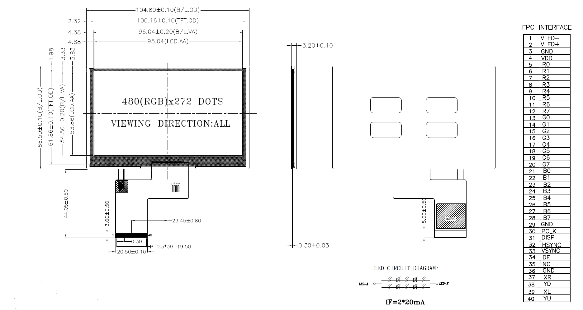 4.3 inch TFT Display