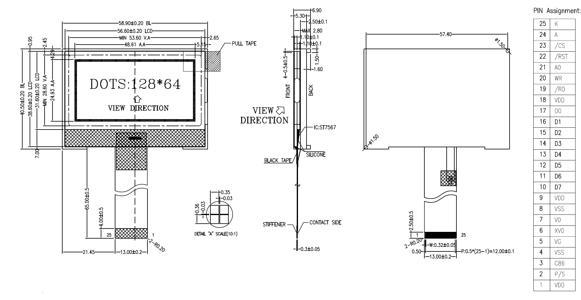 128*64 Graphic LCD Display